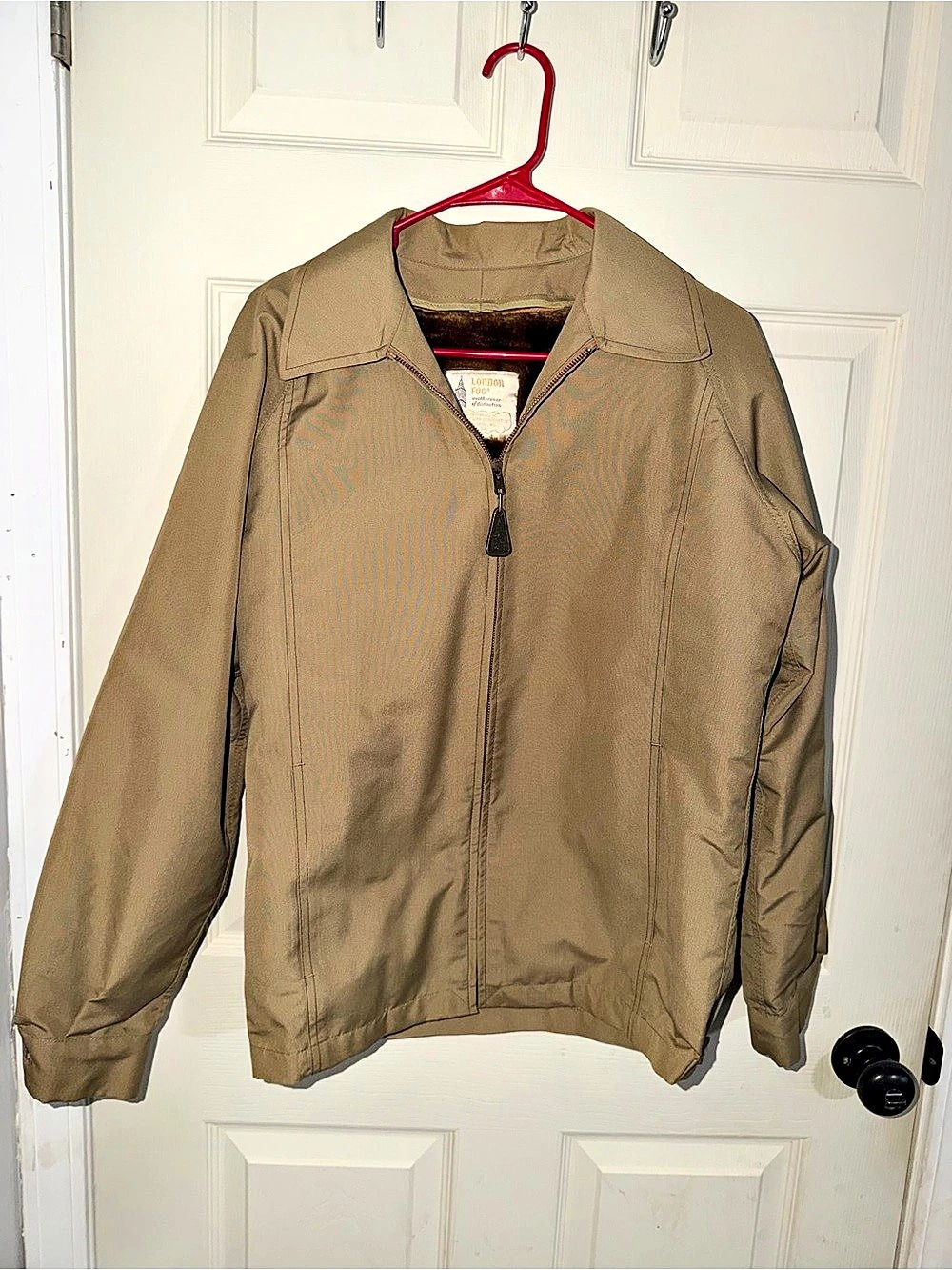 London Fog Vintage Faux Fur Lined Harrington Jacket Men's Brown Jacket Size 36